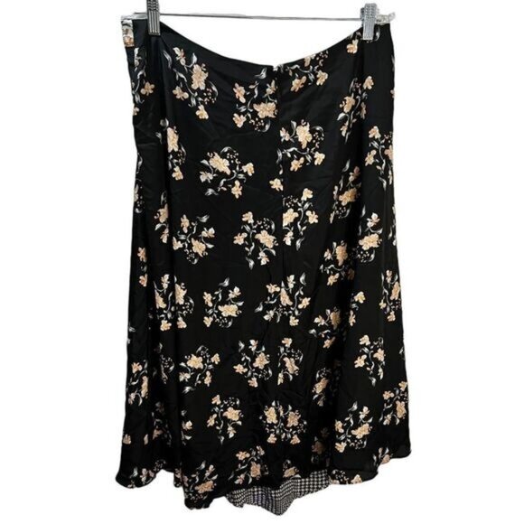 Asymmetric Printed MIDI Skirt Black Size 14 by Calvin Klein - Picture 3 of 8
